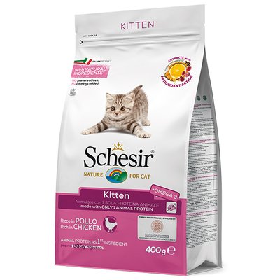 Schesir Cat Kitten сухий монопротеїновий корм для кошенят ШККК0.4 фото