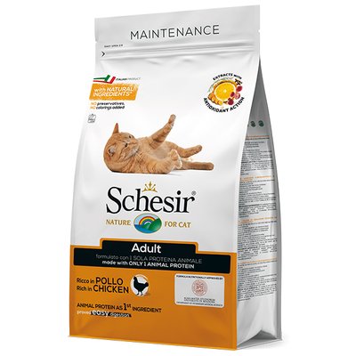 Schesir Cat Adult Chicken сухий монопротеїновий корм для котів ШКВК0.4 фото