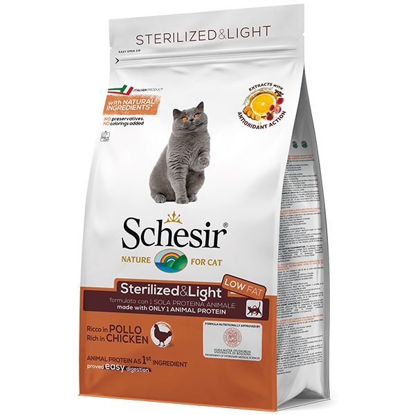 Schesir Cat Sterilized & Light сухий монопротеїновий корм для котів ШКВСК1,5 фото